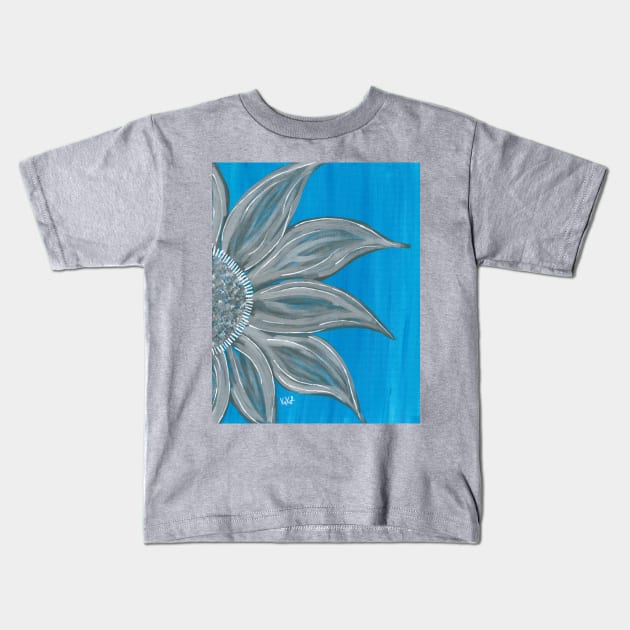 Blue Flower Kids T-Shirt by Teamtsunami6